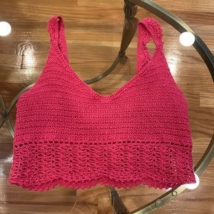Brand new hot pink crotchet crop top